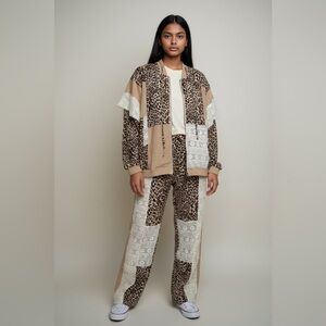 POL Leopard Print Boho Patchwork Set (Boutique)